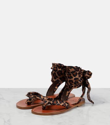 Niloo du Désert leopard-print satin sandals | Christian Louboutin