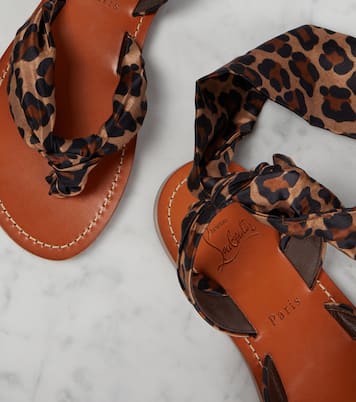 Niloo du Désert leopard-print satin sandals | Christian Louboutin