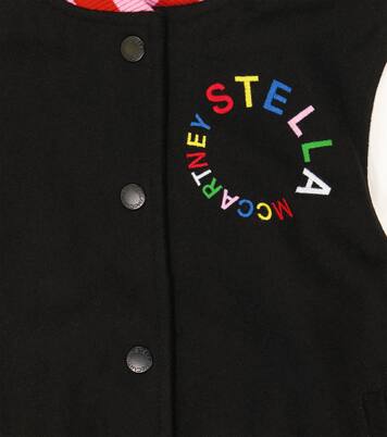 Veste teddy en laine mélangée à logo | Stella McCartney Kids