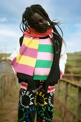 Veste teddy en laine mélangée à logo | Stella McCartney Kids