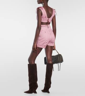 X KNWLS High-Rise Shorts aus Denim | Jean Paul Gaultier