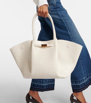 New York croc-effect leather tote bag | DeMellier