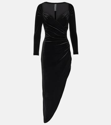 Asymmetric velvet gown | Norma Kamali