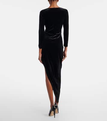 Asymmetric velvet gown | Norma Kamali