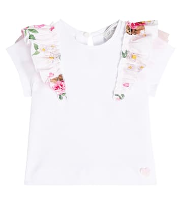 Baby ruffled tulle-trimmed T-shirt | Monnalisa