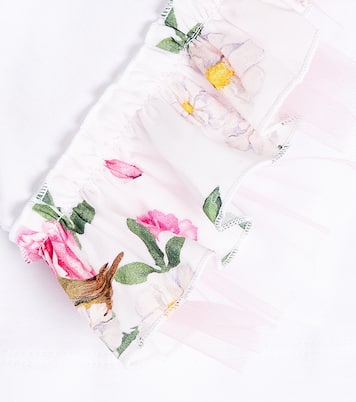 Baby ruffled tulle-trimmed T-shirt | Monnalisa