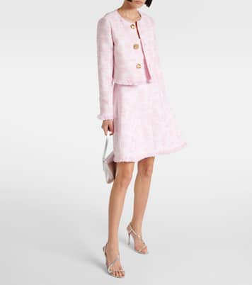 Fringed cropped tweed jacket | Oscar de la Renta