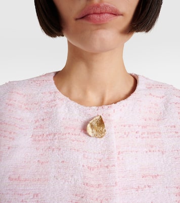 Fringed cropped tweed jacket | Oscar de la Renta