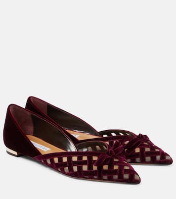Romance D'Orsay velvet and mesh flats | Aquazzura