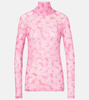 Printed high-neck jersey top | Dries Van Noten