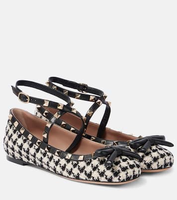 Rockstud bouclé ballet flats | Valentino Garavani