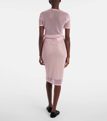 Midirock aus Häkelstrick | Prada