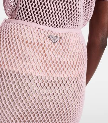 Midirock aus Häkelstrick | Prada