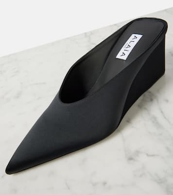 Cube 75 satin wedge mules | Alaïa