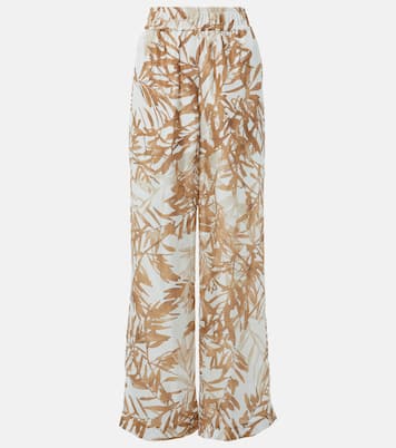 Printed high-rise silk wide-leg pants | Brunello Cucinelli