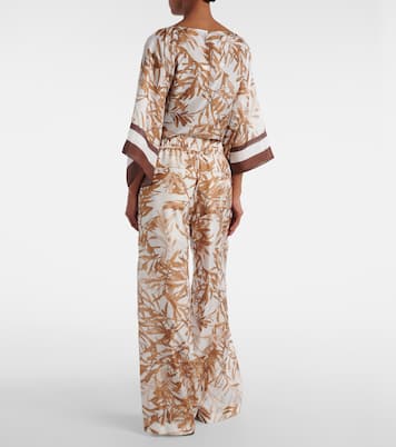 Printed high-rise silk wide-leg pants | Brunello Cucinelli