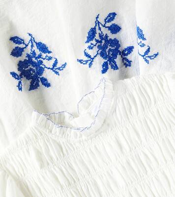 Emmanuelle embroidered smocked cotton dress | C'era Una Volta