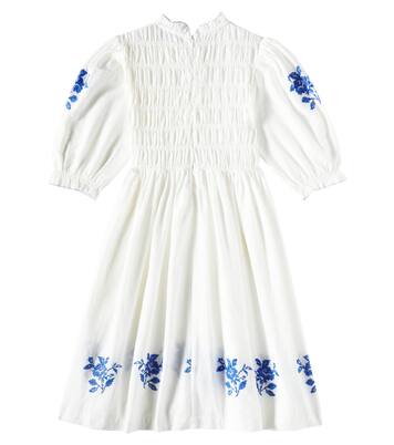 Emmanuelle embroidered smocked cotton dress | C'era Una Volta