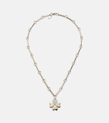 Four Heart Clover 18kt gold (750/1000) necklace with diamonds | FoundRae