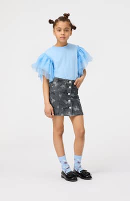 Robyn ruffled tulle-trimmed cotton top | Molo