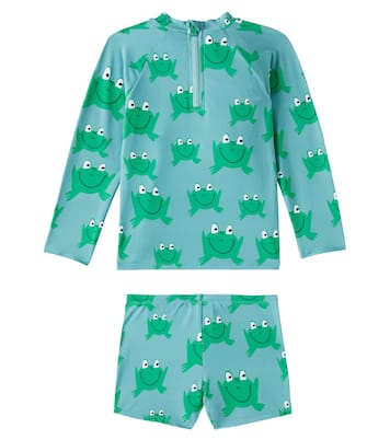 Frog rashguard top and swim trunks set | Stella McCartney Kids