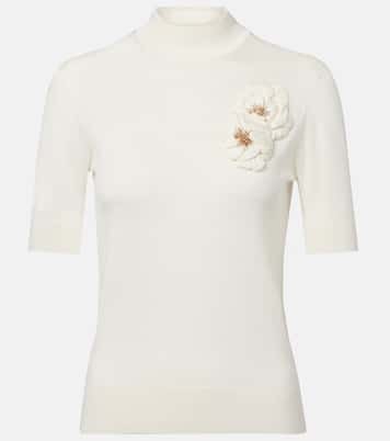 Embellished turtleneck silk top | Dolce&Gabbana