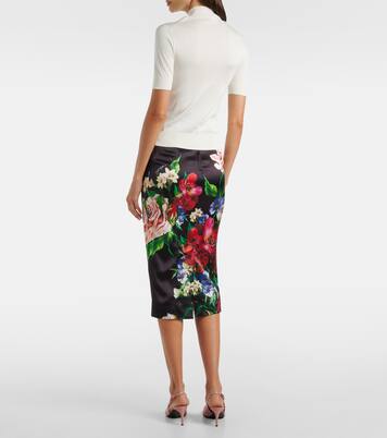 Embellished turtleneck silk top | Dolce&Gabbana