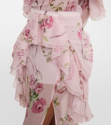Floral silk creponne maxi skirt | Blumarine