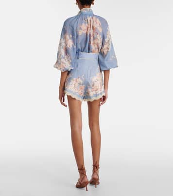 Cascadian floral linen shorts | Zimmermann