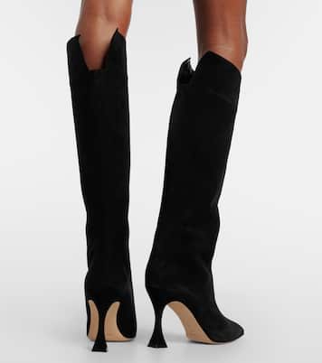 Miralone 90 suede knee-high boots | Manolo Blahnik