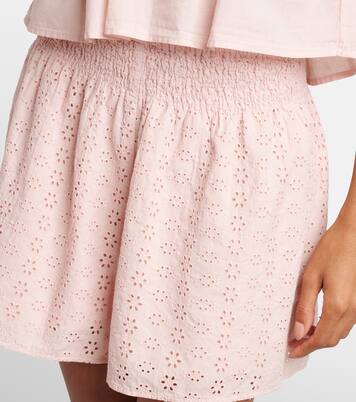 Bestickte Shorts Iris aus Baumwollpopeline | Velvet