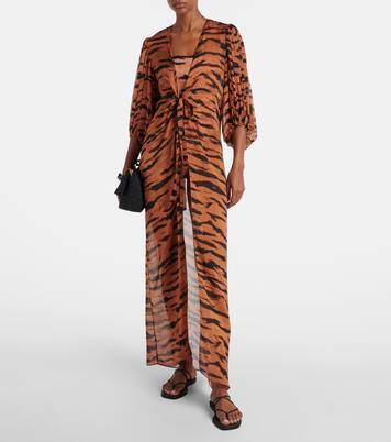 x Sabine Getty printed silk kaftan | Adriana Degreas