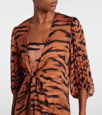 x Sabine Getty printed silk kaftan | Adriana Degreas