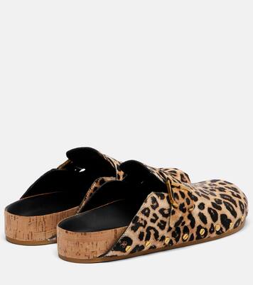 Bedruckte Slippers Fern aus Kalbshaar | Veronica Beard