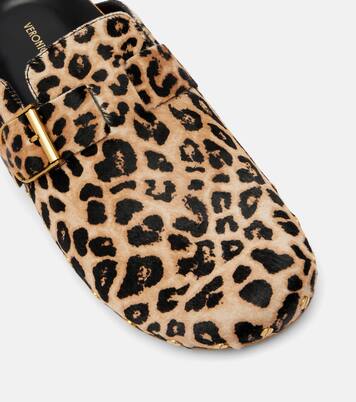 Bedruckte Slippers Fern aus Kalbshaar | Veronica Beard