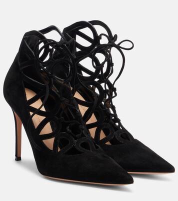 Pumps stringate Elisa 95 in suede | Gianvito Rossi