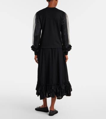 Pull en laine et tulle | Noir Kei Ninomiya