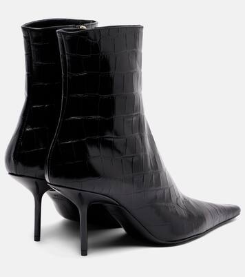 75 croc-effect leather ankle boots | Victoria Beckham