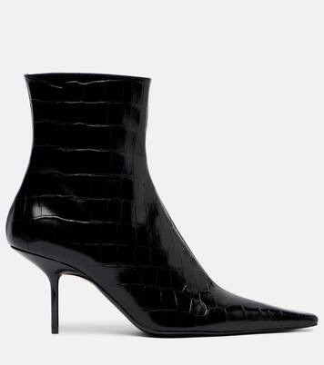 75 croc-effect leather ankle boots | Victoria Beckham