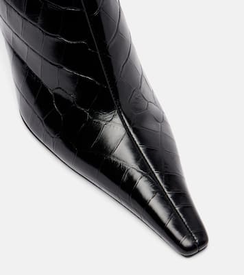 75 croc-effect leather ankle boots | Victoria Beckham