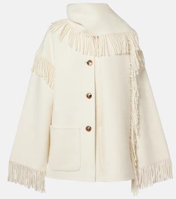 Fringed wool-blend scarf jacket | Toteme