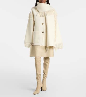 Fringed wool-blend scarf jacket | Toteme