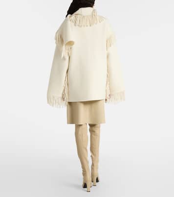 Fringed wool-blend scarf jacket | Toteme