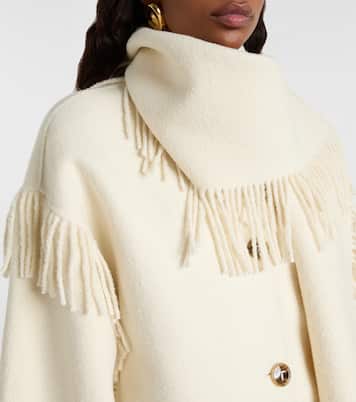 Fringed wool-blend scarf jacket | Toteme
