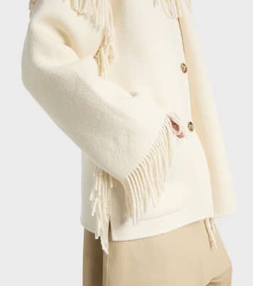 Fringed wool-blend scarf jacket | Toteme