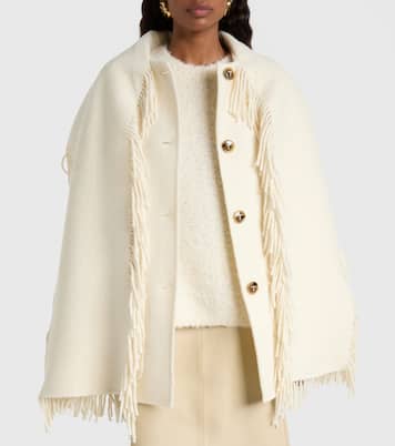 Fringed wool-blend scarf jacket | Toteme