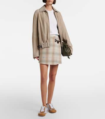 Wool, cashmere, and silk miniskirt | Loewe