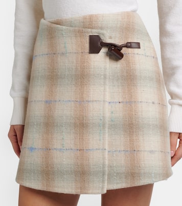 Wool, cashmere, and silk miniskirt | Loewe