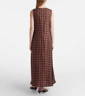 Tallin gingham linen maxi dress | Asceno