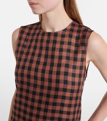 Tallin gingham linen maxi dress | Asceno